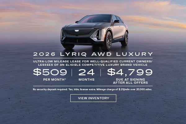 2026 LYRIQ AWD LUXURY. Ultra-low milege lease for well-qualified current owners/lessees of an eli...